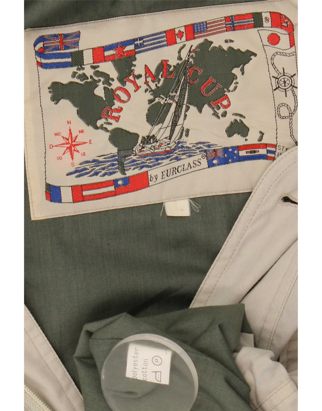 Vintage Herren Utility Jacke UK 40 Large Beige Polyester