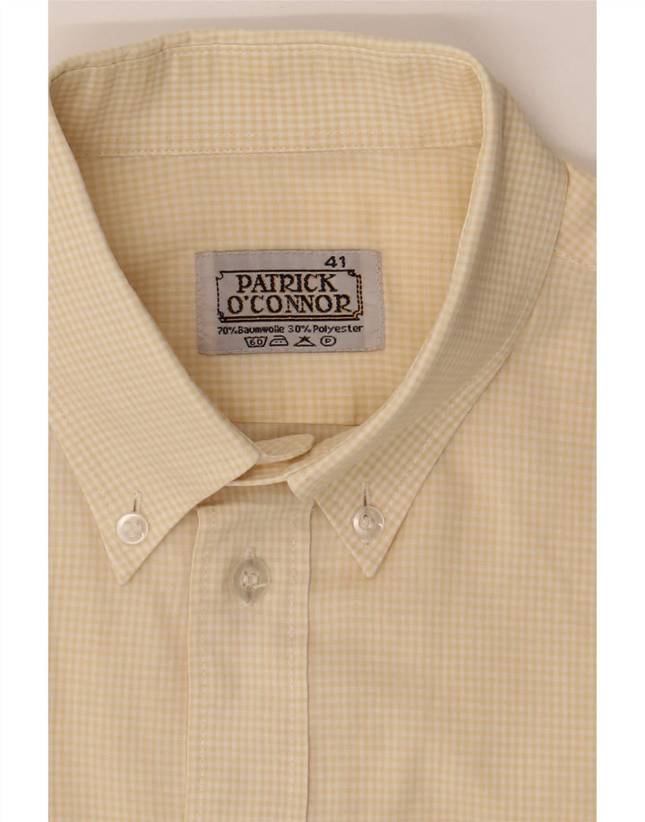 PATRICK O'CONNOR Mens Shirt Size 41 Large Yellow Check Cotton Vintage Patrick O'Connor and Second-Hand Patrick O'Connor from Messina Hembry 
