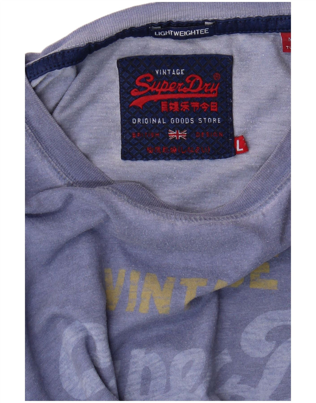 Superdry Herren T-Shirt mit Grafik, Größe L, Blau