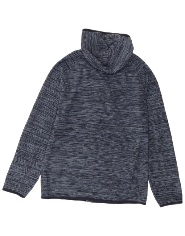 Mountain Warehouse Mens Hooded Fleece Jacket UK 36 Small Navy Blue Flecked
