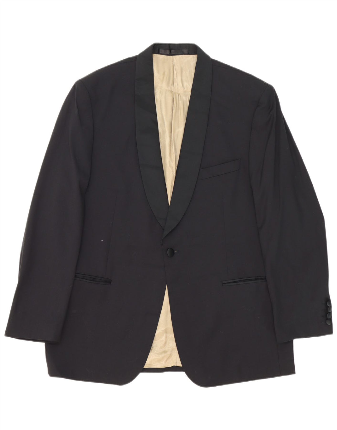 Marks & Spencer Herren-Blazer mit 1 Knopf, UK 40, mittelschwarze Wolle