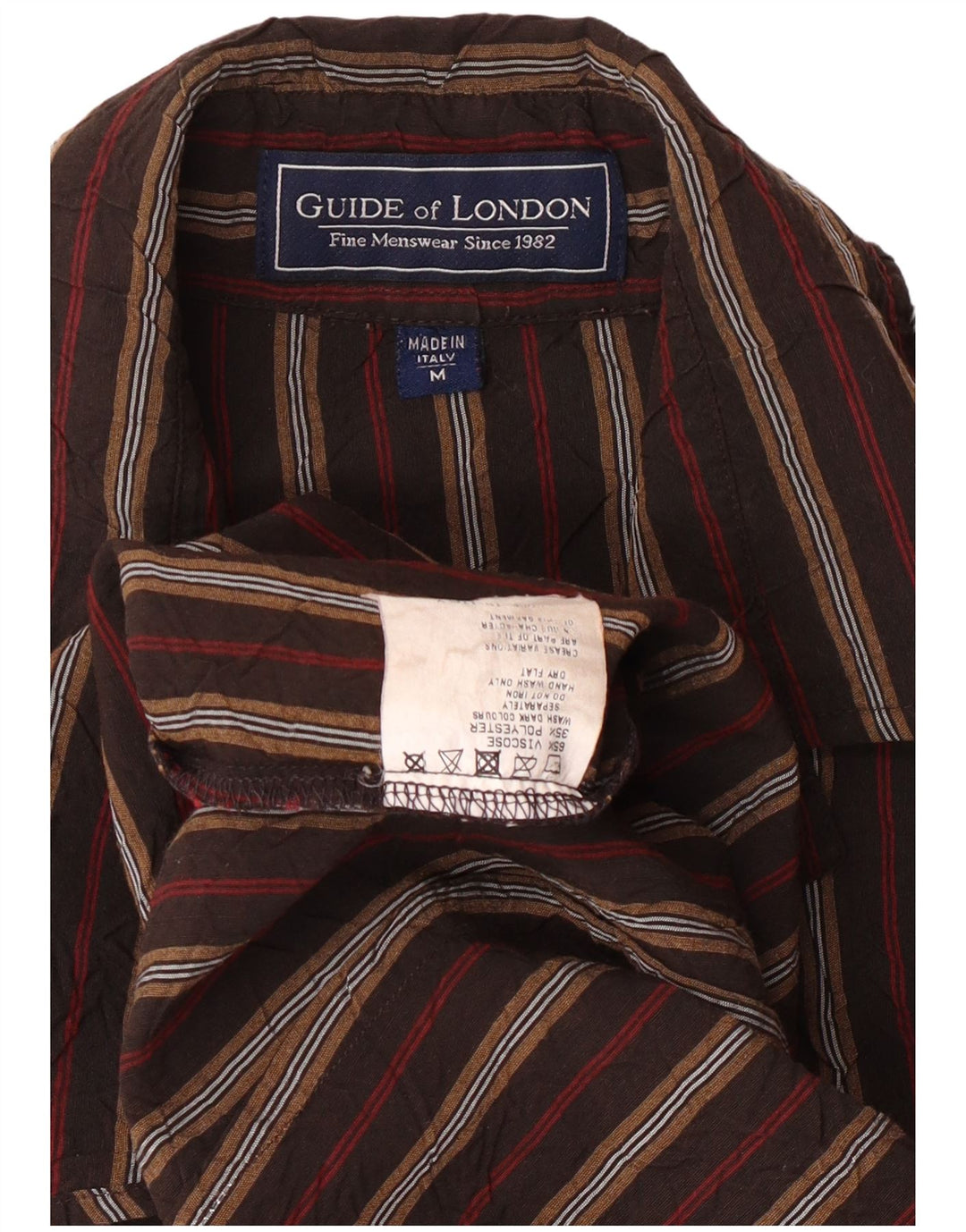 GUIDE LONDON Herrenhemd Mittelbraun gestreift aus Viskose