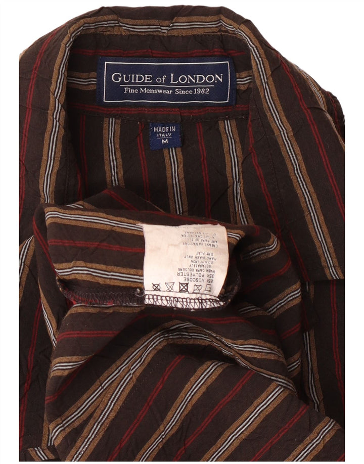 GUIDE LONDON Herrenhemd Mittelbraun gestreift aus Viskose
