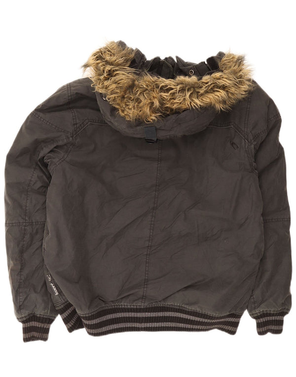 O'Neill Herren-Bomber-Racer-Jacke mit Kapuze, UK 40, Größe L, Schwarz, Baumwolle