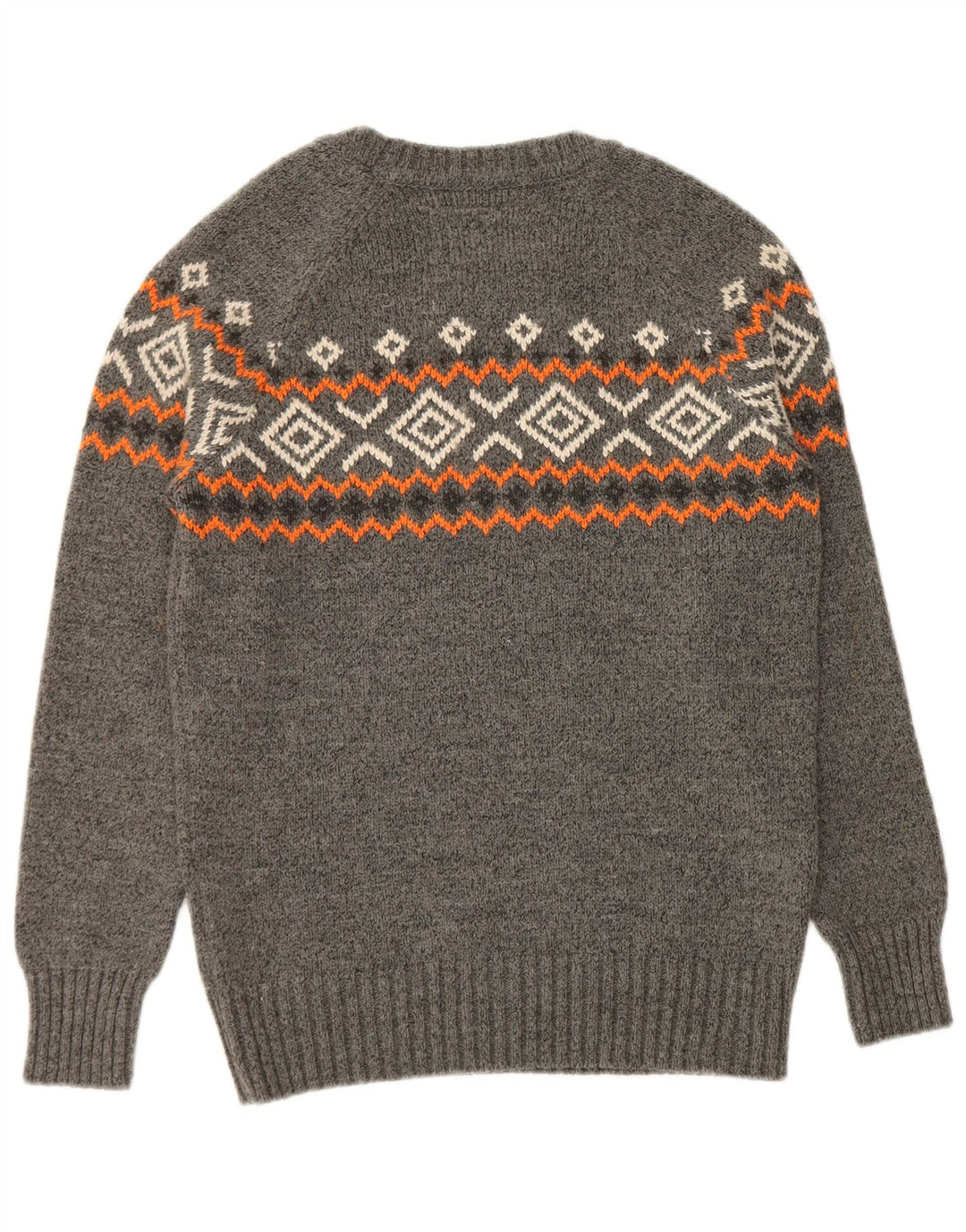 Superdry Herren-Pullover mit Rundhalsausschnitt, Mittelgrau, geometrisches Acryl