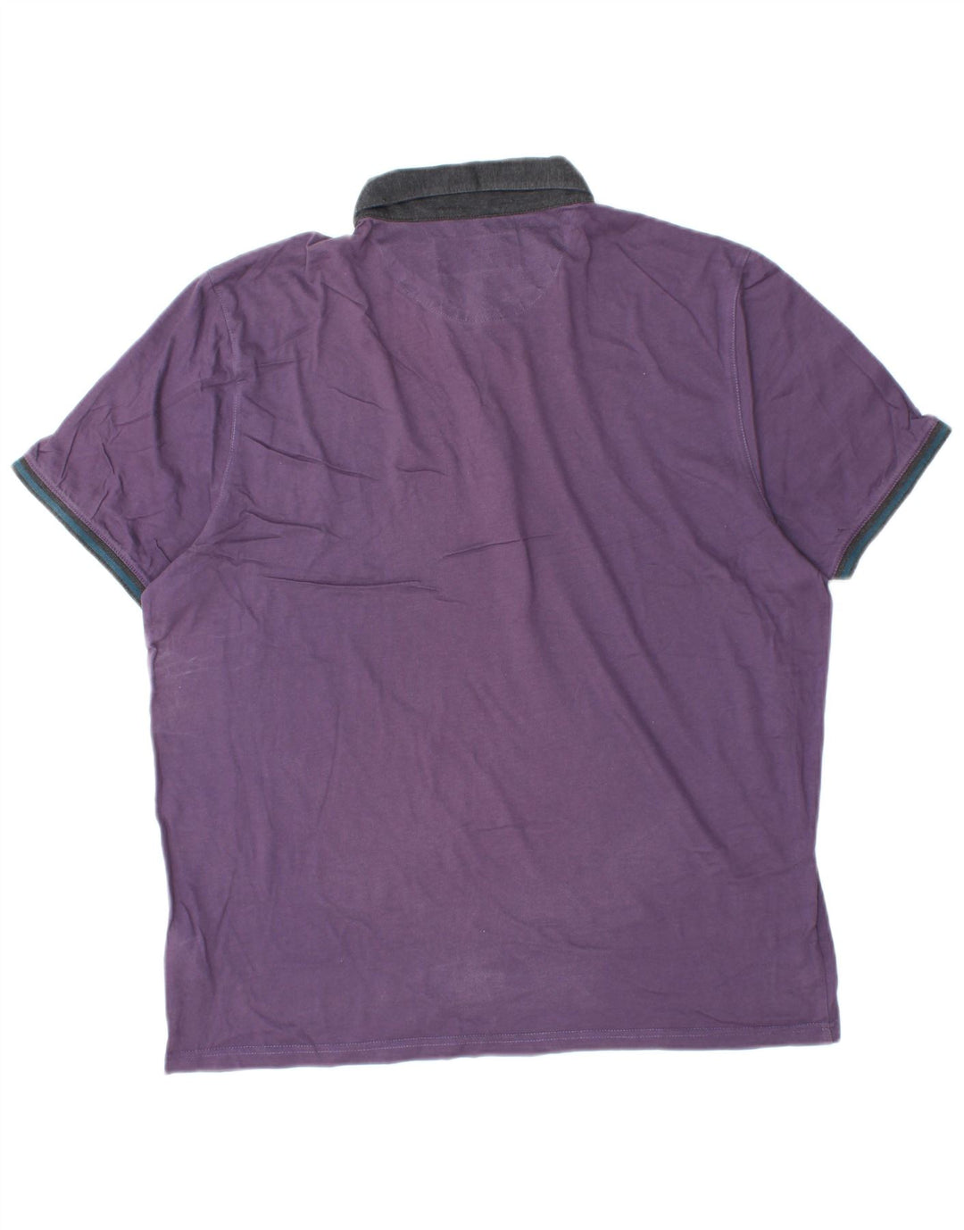 TED BAKER Herren-Poloshirt, Größe 6 2XL, violette Colourblock-Baumwolle