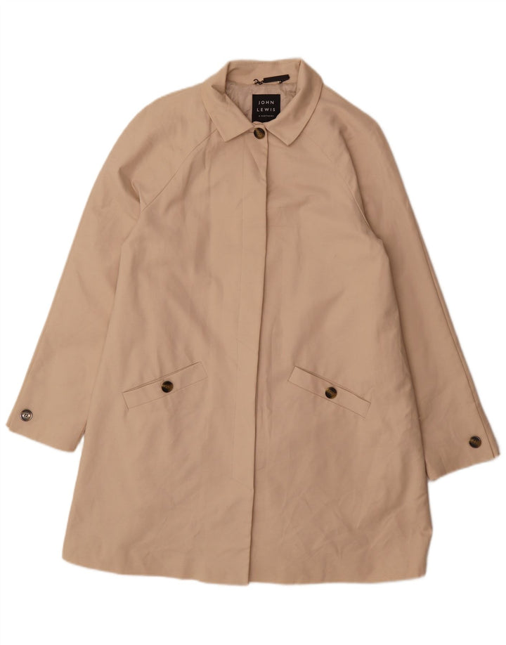 John Lewis Damen Trenchcoat UK 10 Small Beige Baumwolle