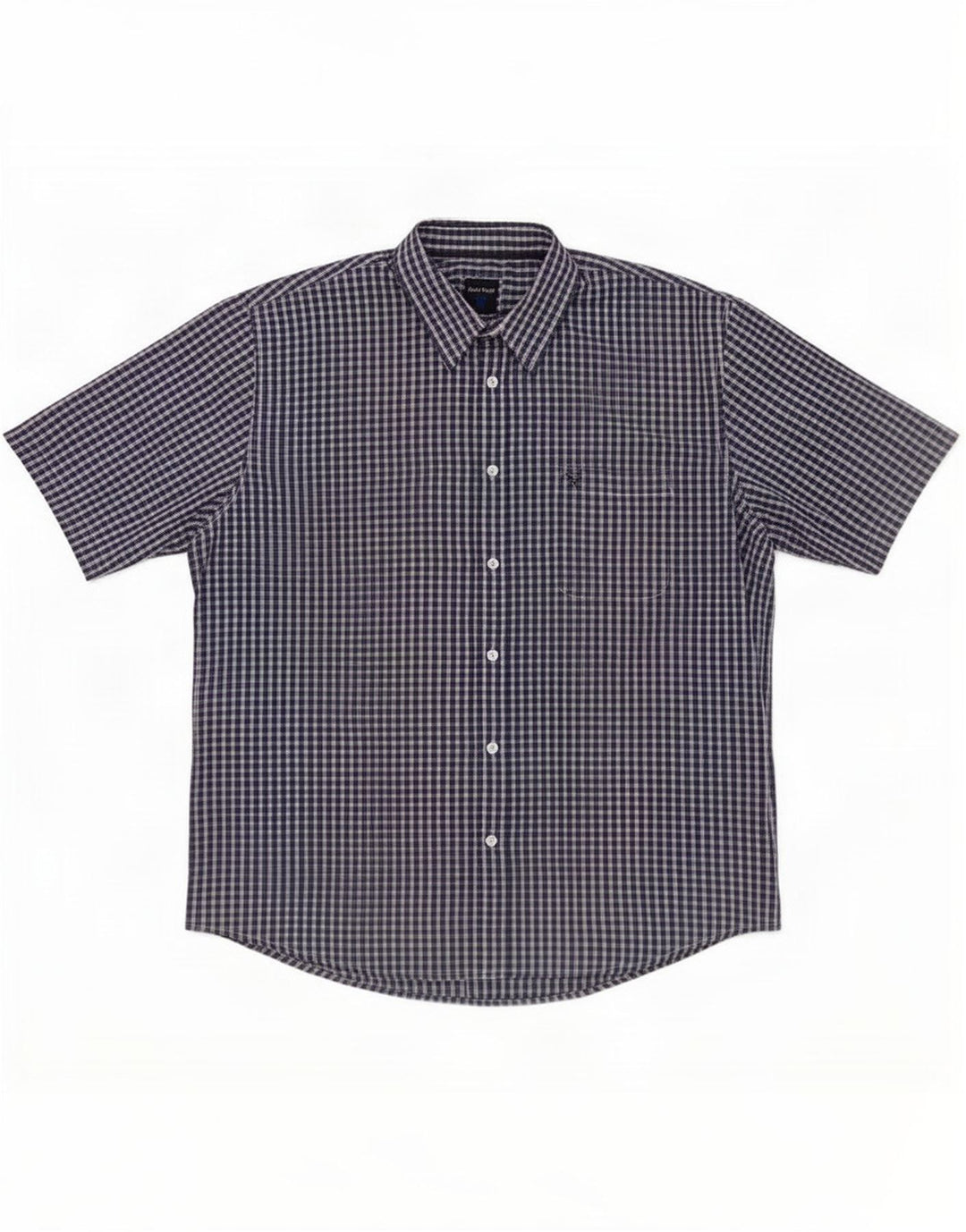 James Pringle Herren Kurzarmhemd XL Marineblau kariert Polyester