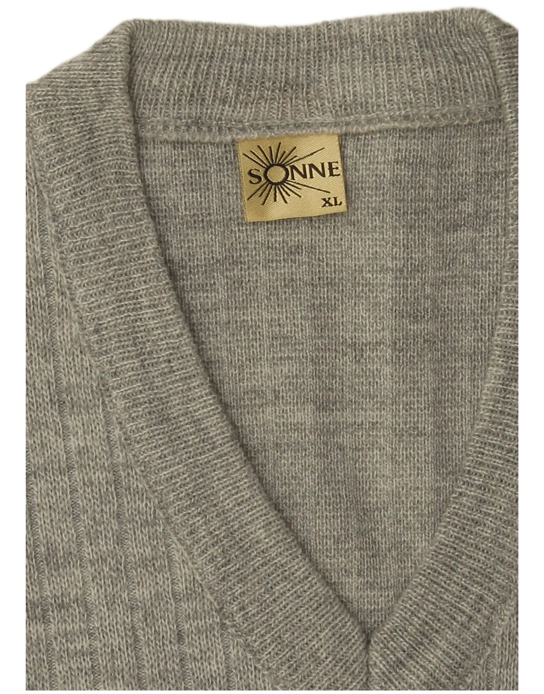 VINTAGE Herren Weste Tank Top XL Grau gestreift Acryl