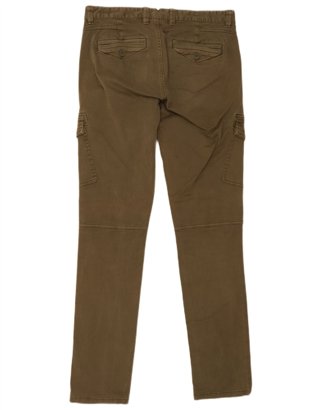 BENETTON Womens Slim Cargo Trousers IT 44 Medium W32 L32 Khaki Cotton