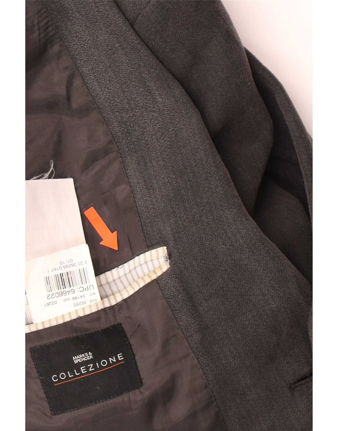 Marks & Spencer Herren-Blazer mit 2 Knöpfen, UK 40, mittelgrau, Fischgrätenmuster
