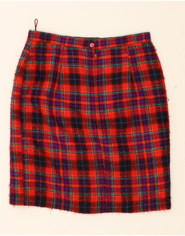 VINTAGE Womens Pencil Skirt W30 Medium Red Check Vintage Vintage and Second-Hand Vintage from Messina Hembry 