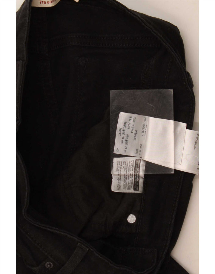 Levi's Damen 715 Bootcut Jeans W29 L29 Schwarze Baumwolle