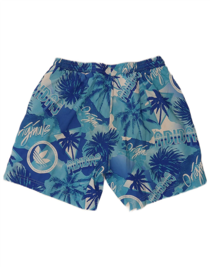 Adidas Herren Badeshorts mit Grafik, Größe S, Blau, Polyester, hawaiianisch