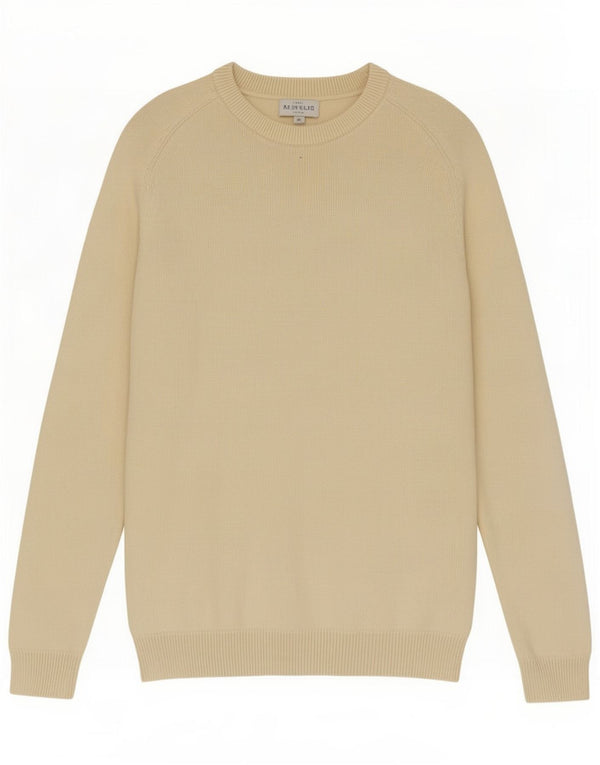 Zara Damen Übergroßer Pullover mit U-Boot-Ausschnitt, UK 14, mittelgelbe Baumwolle