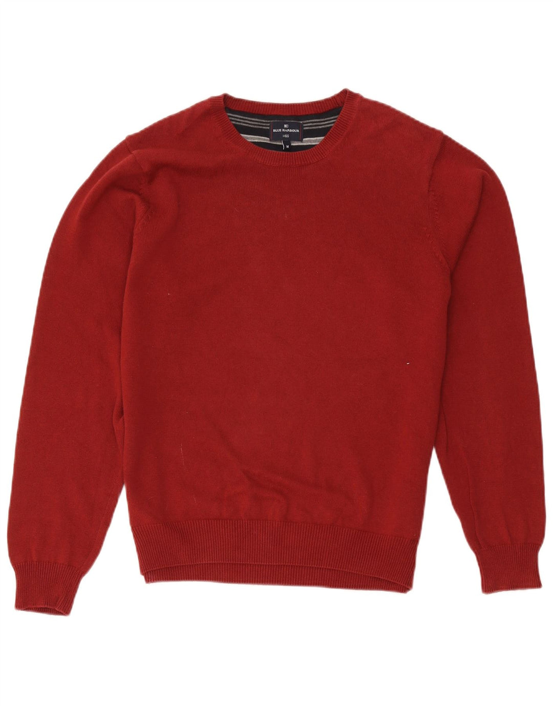 Marks & Spencer Herren Blauer Harbour-Pullover mit Rundhalsausschnitt Mittelrot
