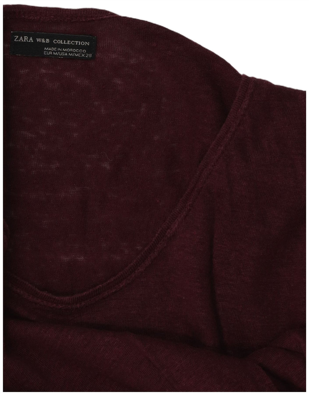 Zara Damen T-Shirt Top UK 14 Medium Burgund