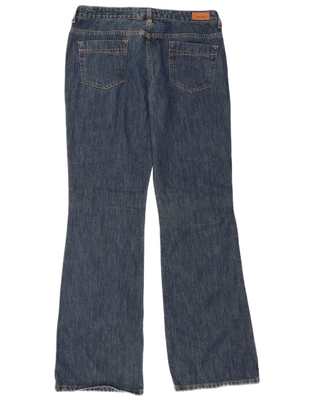 Eddie Bauer Damen Bootcut-Jeans mit niedriger Taille, US 12, Größe L, W34, L35, blaue Baumwolle