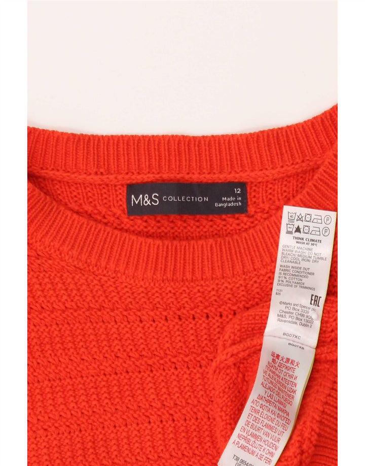 Marks & Spencer Damen-Pullover mit Rundhalsausschnitt, Gr. 12, mittelorange