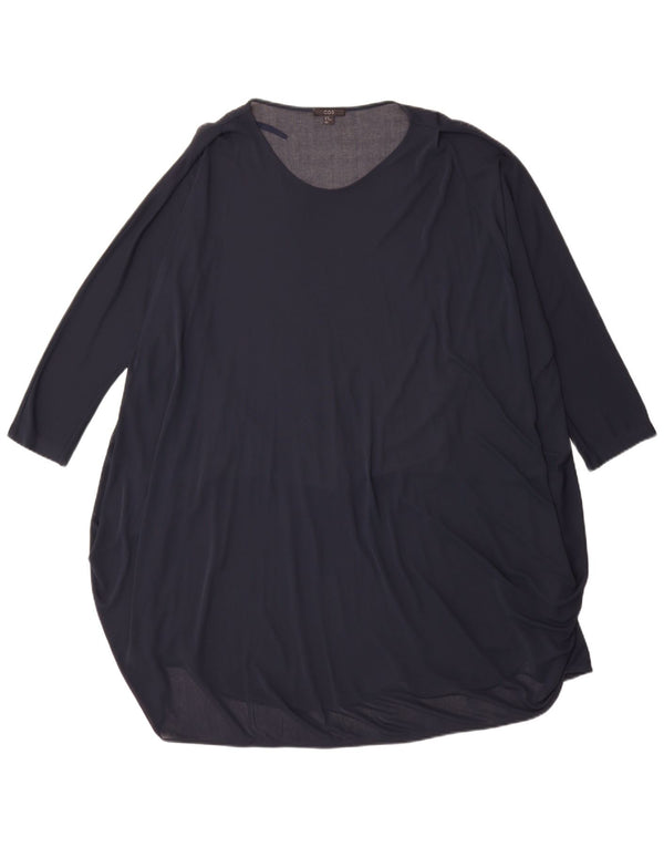 Cos Damen-Tunikakleid mit 3/4-Ärmeln, übergroß, UK-Gr. 14, Mittel, Marineblau, Acetat