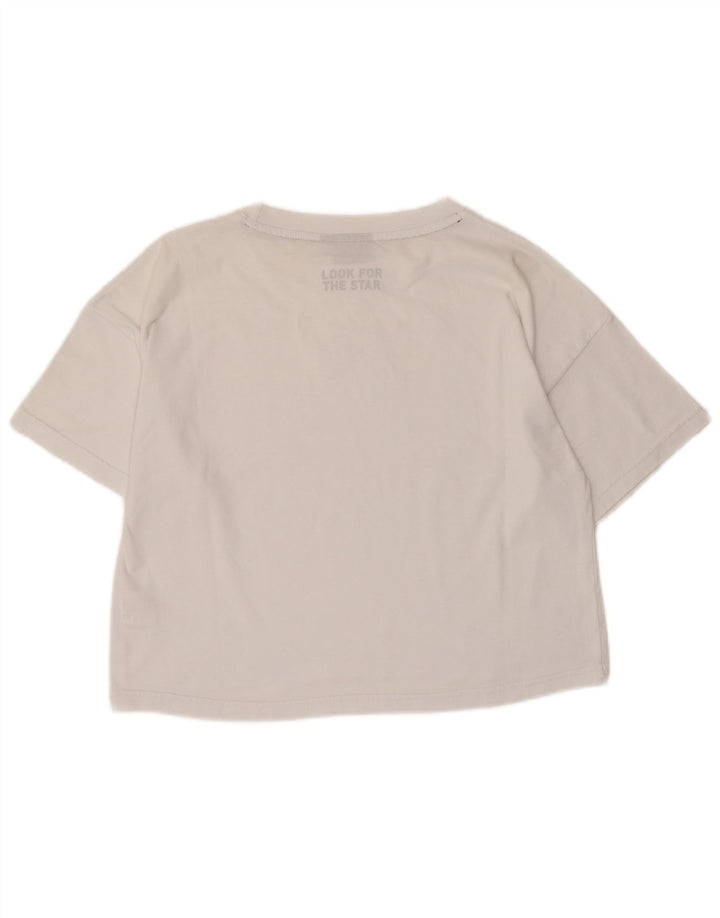 Starter Damen Grafik-T-Shirt-Oberteil UK 14 Mittelweiße Baumwolle