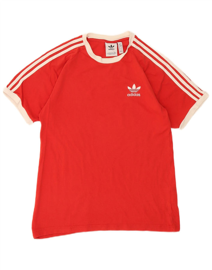 Adidas Herren T-Shirt Top Mittelrote Baumwolle