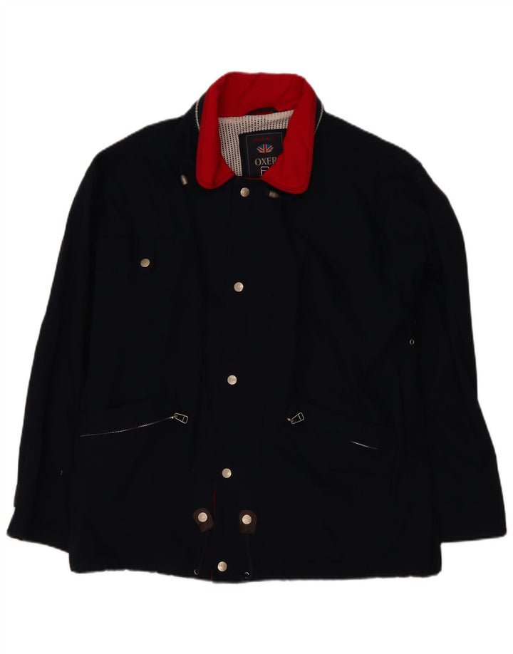OXER Herren-Utility-Jacke mit Kapuze, UK 40, große marineblaue Baumwolle