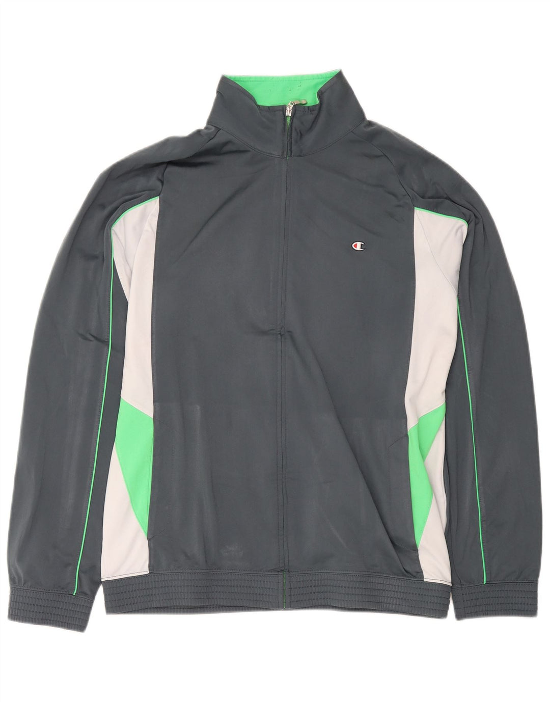 Champion Herren-Trainingsoberteil, Jacke, 2XL, graues Colourblock-Polyester