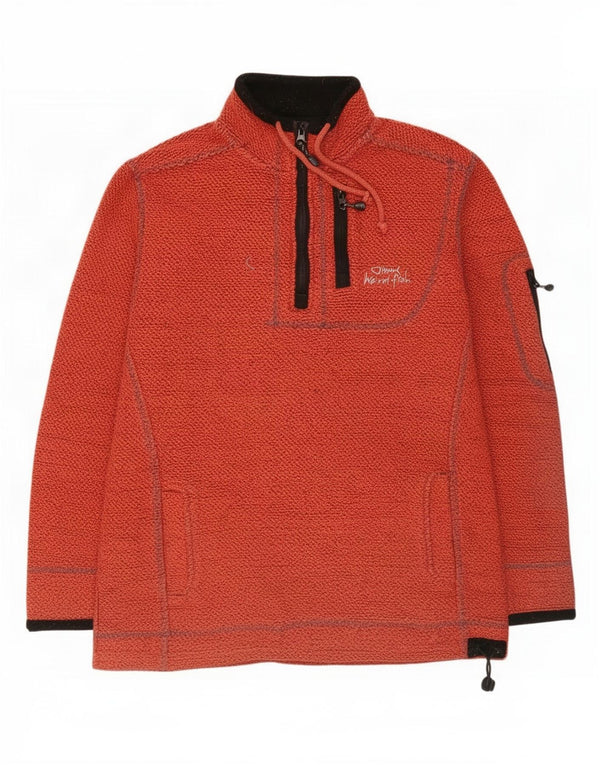 Weird Fish Mens Zip Neck Sweatshirt Jumper Large Red Flecked Cotton