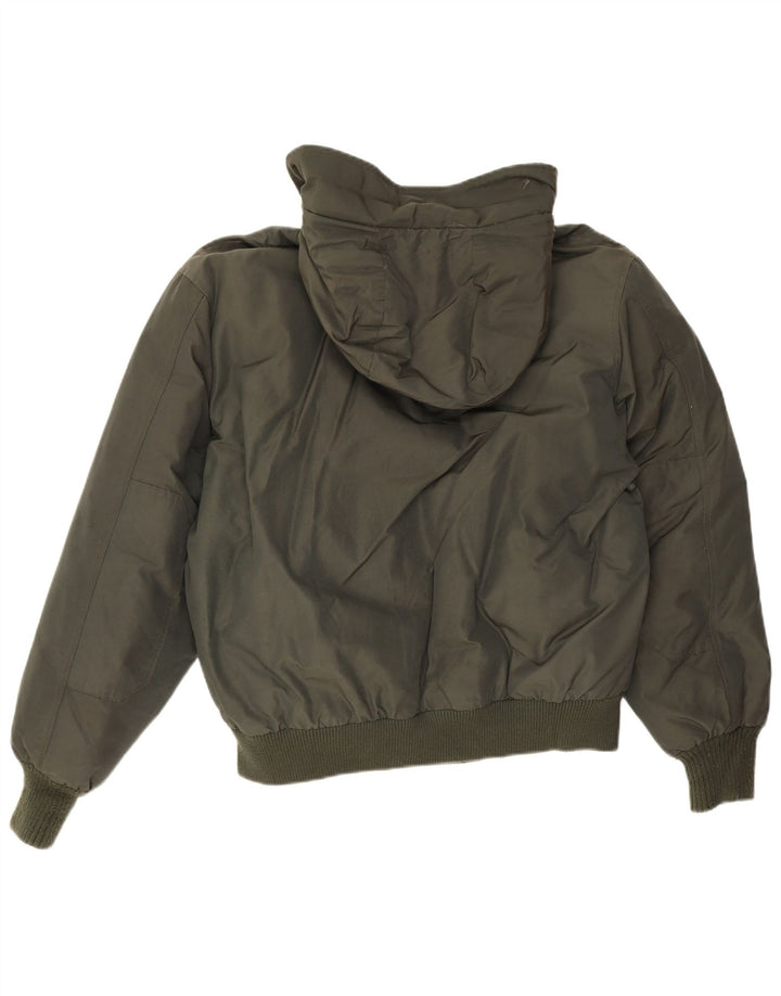 Woolrich Herren-Jacke mit Kapuze, gepolstert, UK 40, Größe L, Khaki, Baumwolle