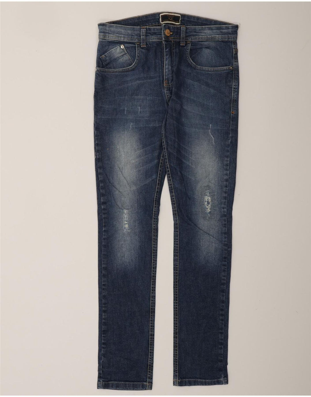 ZARA Herren Distressed Slim Jeans EU 38 Small W30 L32 Blau