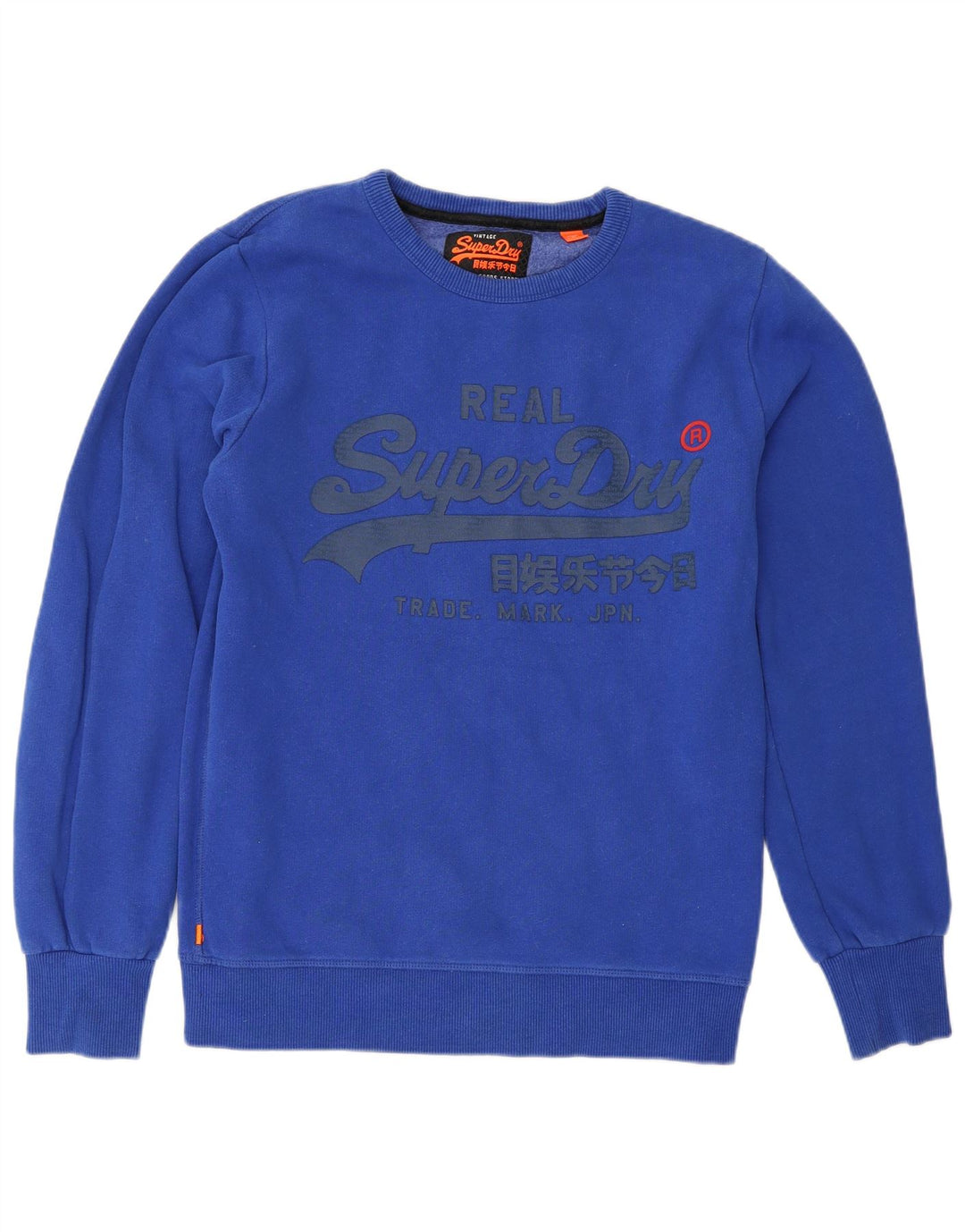 Superdry Herren Grafik-Sweatshirt-Pullover aus mittelblauer Baumwolle