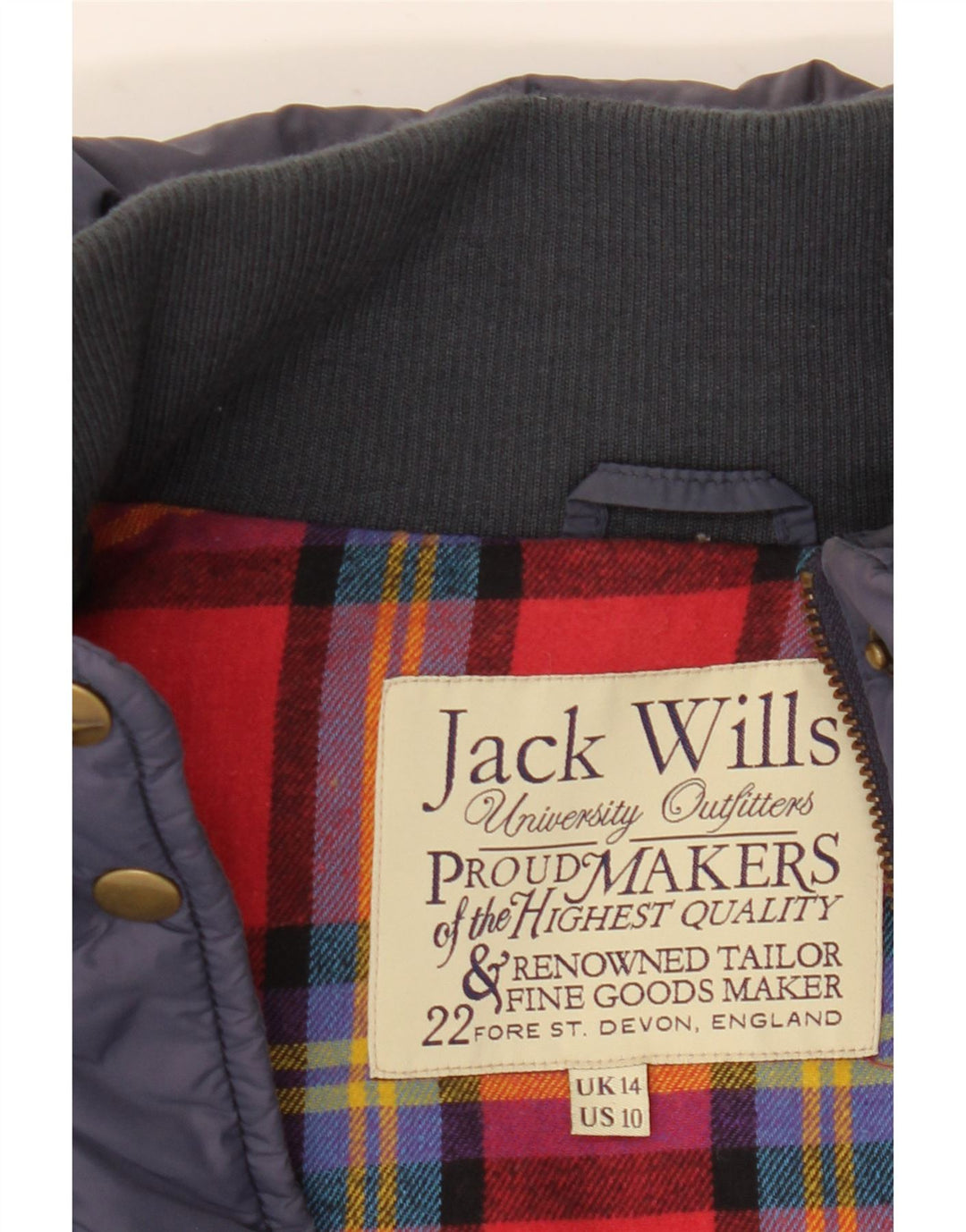 Jack Wills Damen Wattierte Weste UK 14 Large Marineblau