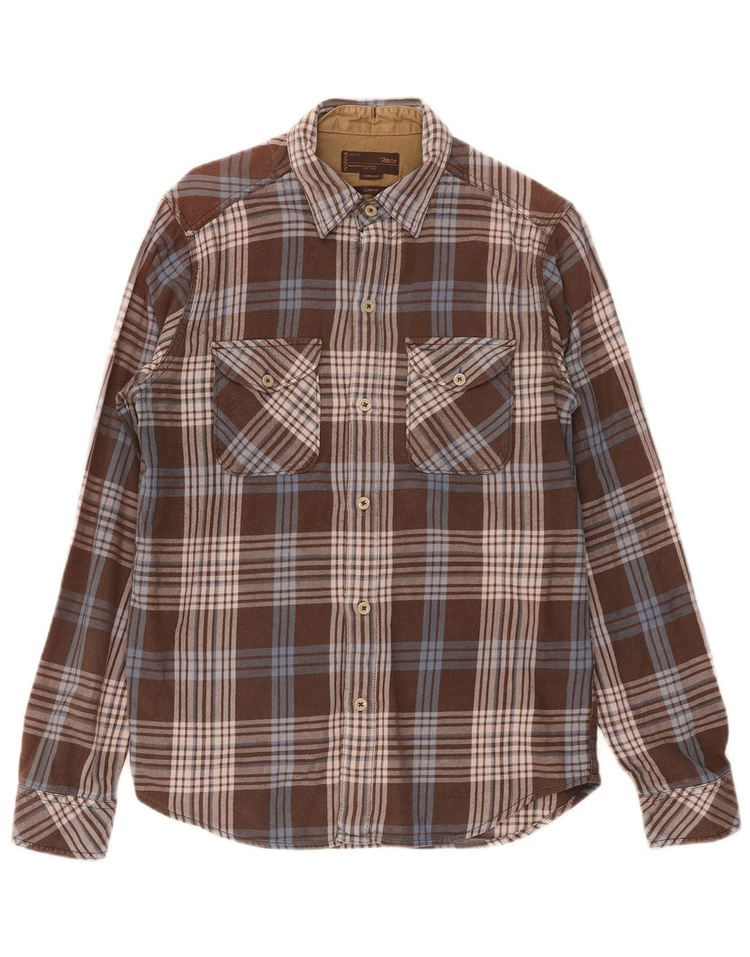 Marlboro Classics Slim-Fit-Flanellhemd für Herren in Mittelbraun