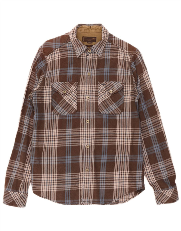 Marlboro Classics Slim-Fit-Flanellhemd für Herren in Mittelbraun