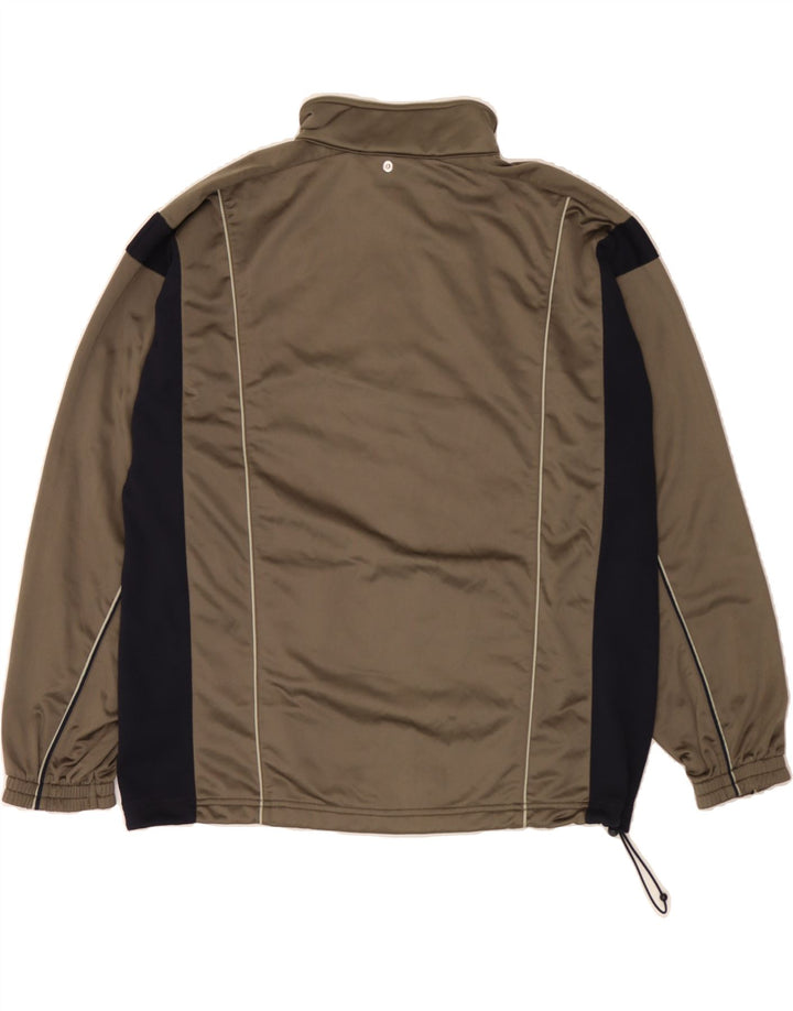 REEBOK Herren-Trainingsanzug-Top-Jacke aus mittelbraunem Colourblock-Polyester