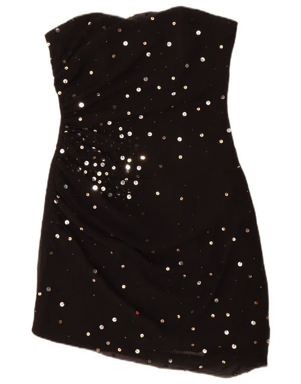 Lipsy Trägerloses Kleid für Damen, Größe S, Gr. 10, Schwarz gefleckt