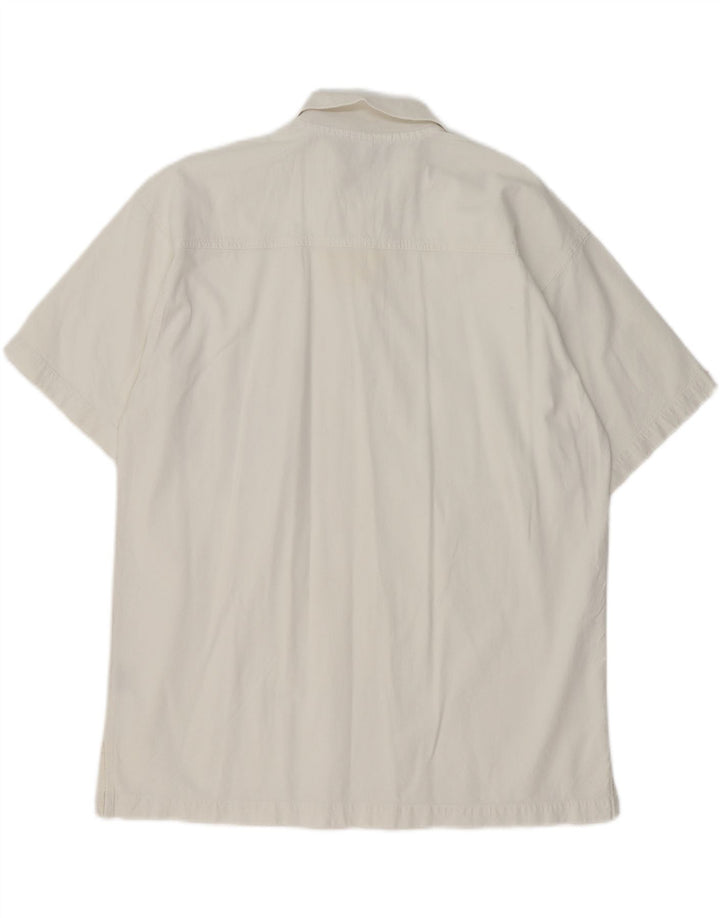 VINTAGE Herren-Poloshirt aus mittelweißer Baumwolle