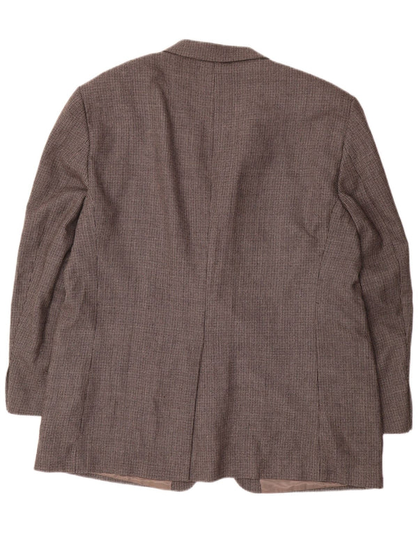 Chaps Herren-Blazer mit 2 Knöpfen, Größe 48, 3XL, graue Wolle mit Hahnentrittmuster