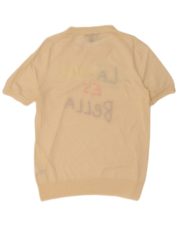 J. Crew Damen-Pullover mit grafischem Rundhalsausschnitt, UK 14, Größe L, gebrochenes Weiß