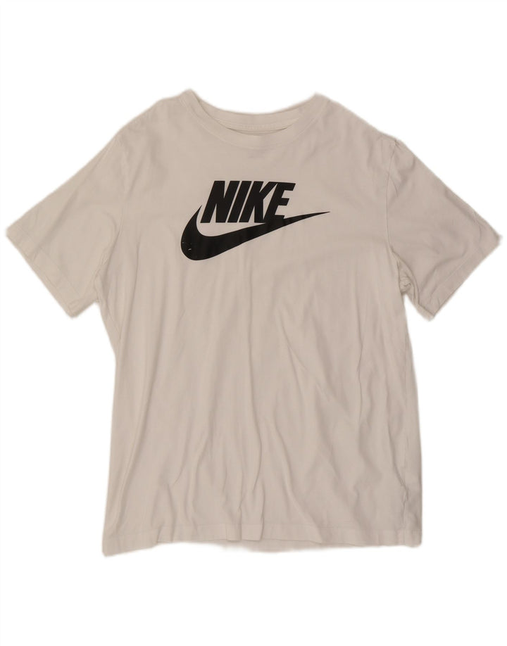 Nike Herren-T-Shirt mit Grafik, Größe L, aus weißer Baumwolle