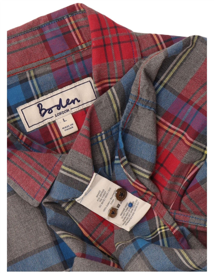 Boden Herren-Flanellhemd, groß, mehrfarbig, kariert, Baumwolle