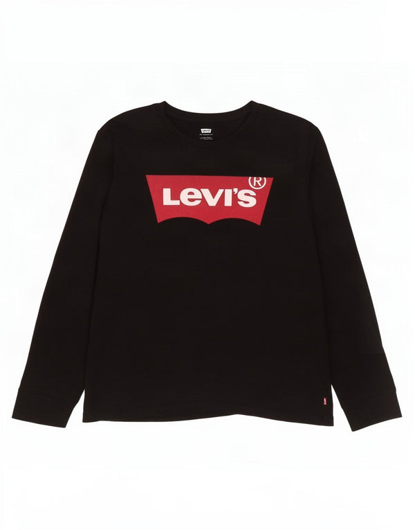 Levi's Herren-Oberteil mit Grafik, langärmelig, groß, aus schwarzer Baumwolle