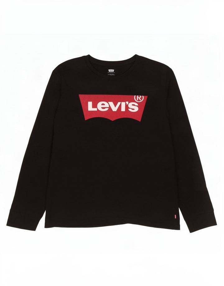 Levi's Herren-Oberteil mit Grafik, langärmelig, groß, aus schwarzer Baumwolle