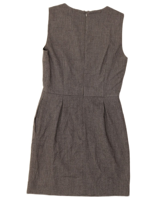 Zara Damen Ärmelloses Etuikleid UK 10 Small Grau Polyester
