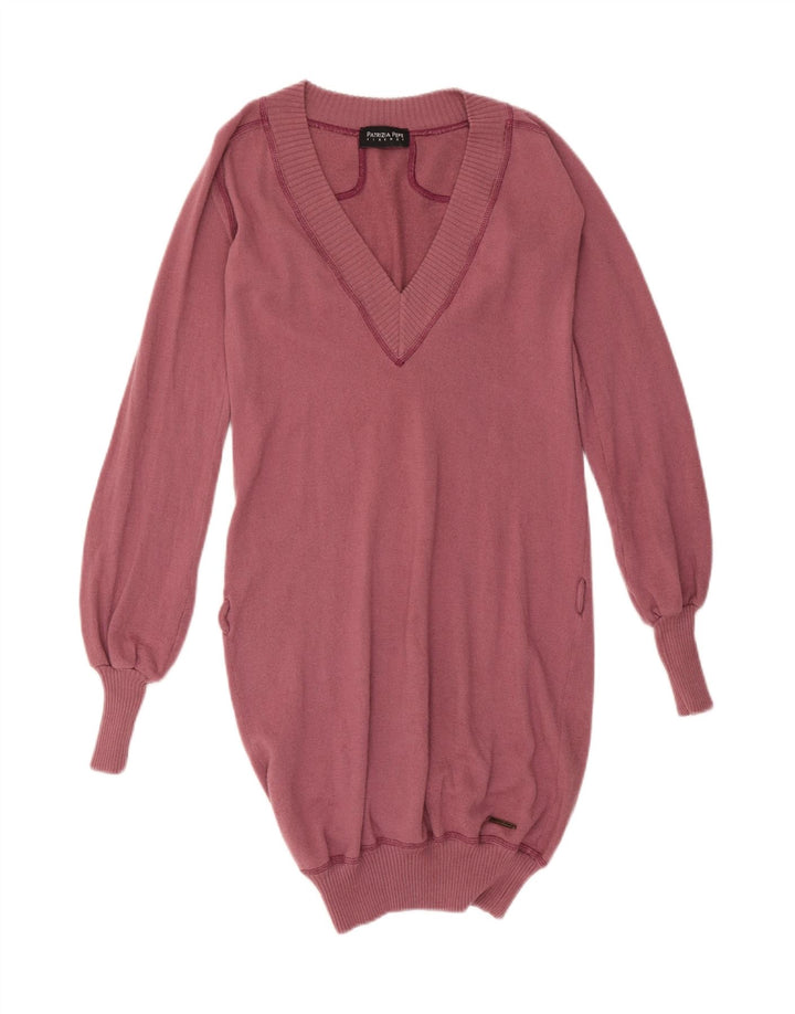 PATRIZIA PEPE Damen Longline-Pulloverkleid UK 12 Medium Maroon