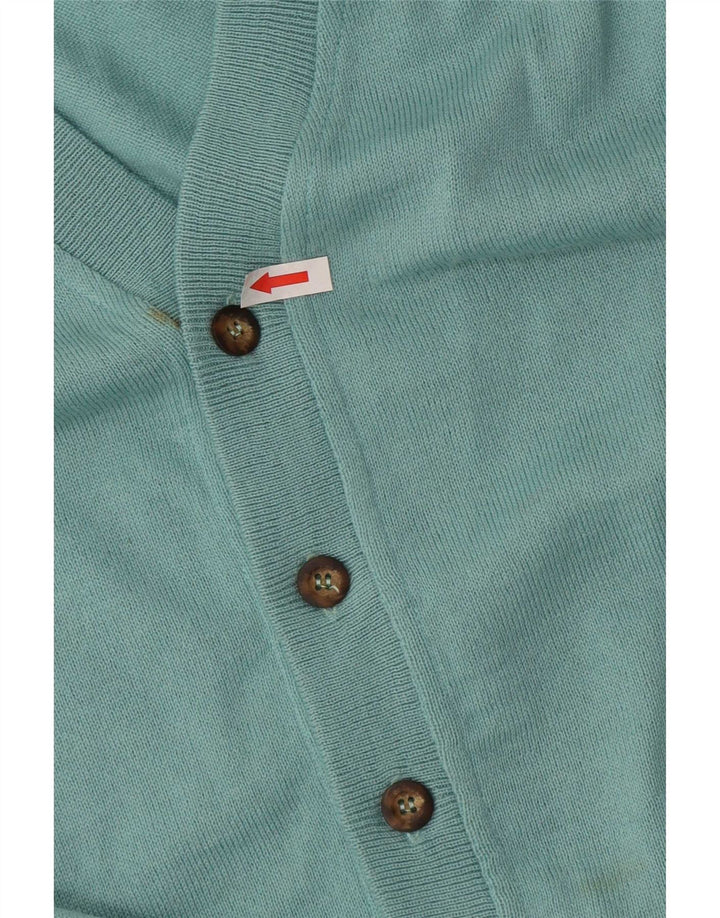 Vintage Herren Ärmelloser Cardigan Pullover XL Blaue Wolle