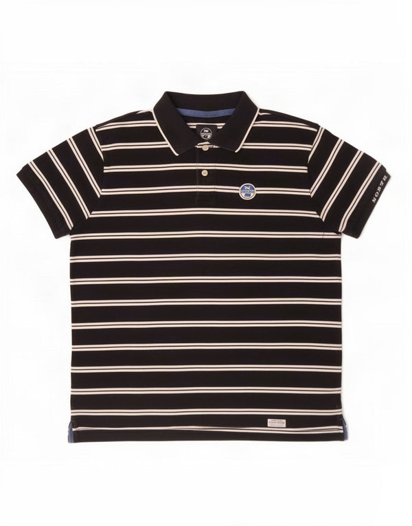 North Sails Herren-Poloshirt XL, schwarz gestreift, Baumwolle