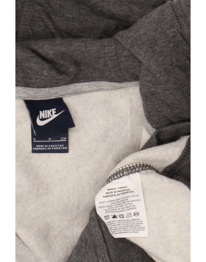 Nike Herren-Kapuzenpullover mit Reißverschluss, klein, grau gefleckte Baumwolle