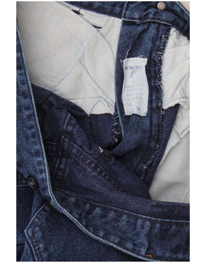 Trussardi Damen Straight Jeans W34 L30 Marineblaue Baumwolle